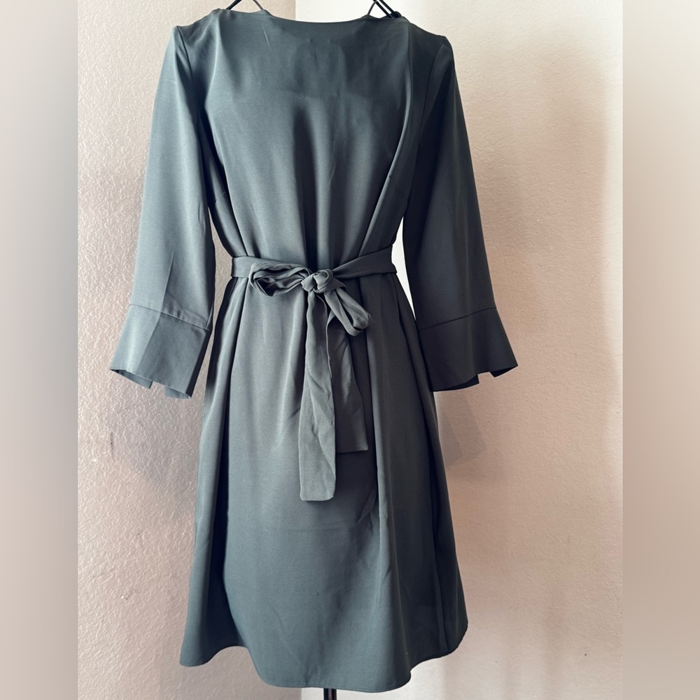 H&M Olive Long Sleeve Dress